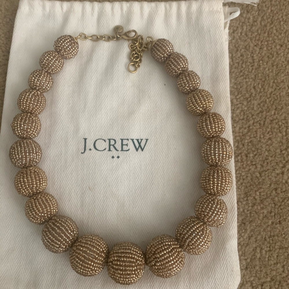J. Crew gold beaded ball necklace great condition!